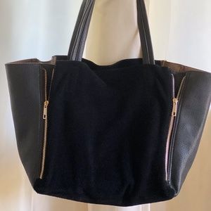 INZI Black Suede Handbag/Tote
